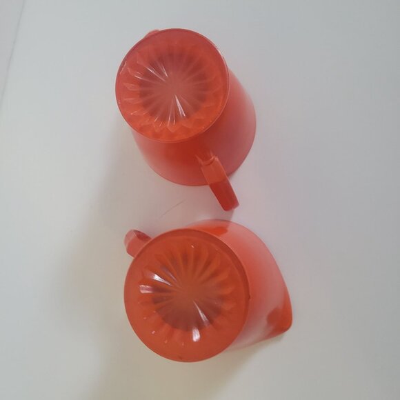 Vintage Anchor Hocking Rainbow Tangerine Cream & Sugar Set - Picture 5 of 5